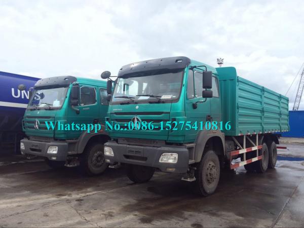 Buy 25-30 Ton North Benz Heavy Cargo Truck 2642 420hp Lemon Green Color ND1255B50J at wholesale prices