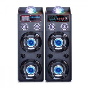 Quality Dual 10 Inch Portable PA Speaker System Bluetooth Disco Light Speaker For Party for sale