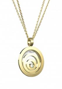 Quality 18K Gold Chopard Jewelry Happy Spirit Pendant Round Shape With Natural Diamonds for sale