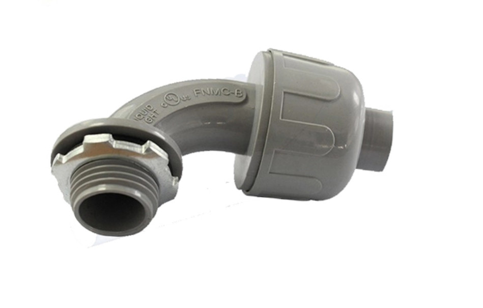 Buy Angle Type Plastic Conduit Fittings Liquid Tight Conduit Connectors 3/8“-4”” Size at wholesale prices