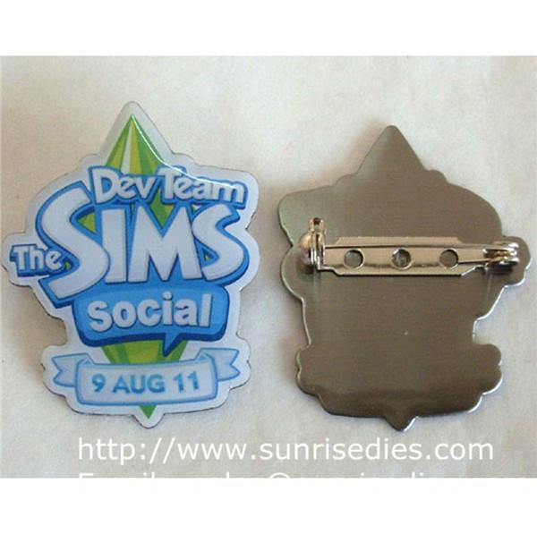 Buy Photo printed lapel pin badges, screen printed lapel pin with epoxy coat, at wholesale prices