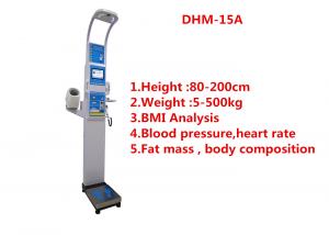 Quality Medical BMI Coin operated body fat Composition height weight measuring machine with printing and blood pressure for sale