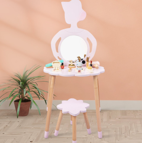Buy Cross-border wooden simple girls' dressing table girls' beech dressing table children's family education parent-child at wholesale prices