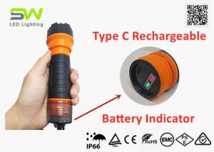 Quality Robust IP66 5W LED Rechargeable Flashlight With SOS Mode for sale