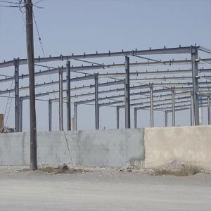 Quality Painted Galvanized Steel Structure Workshop Steel Column Building White Blue for sale