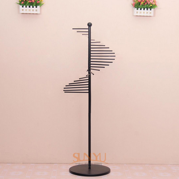 Quality 6 Inch Floor Metal Display Stands Spiral Shape For Towel Hanging for sale
