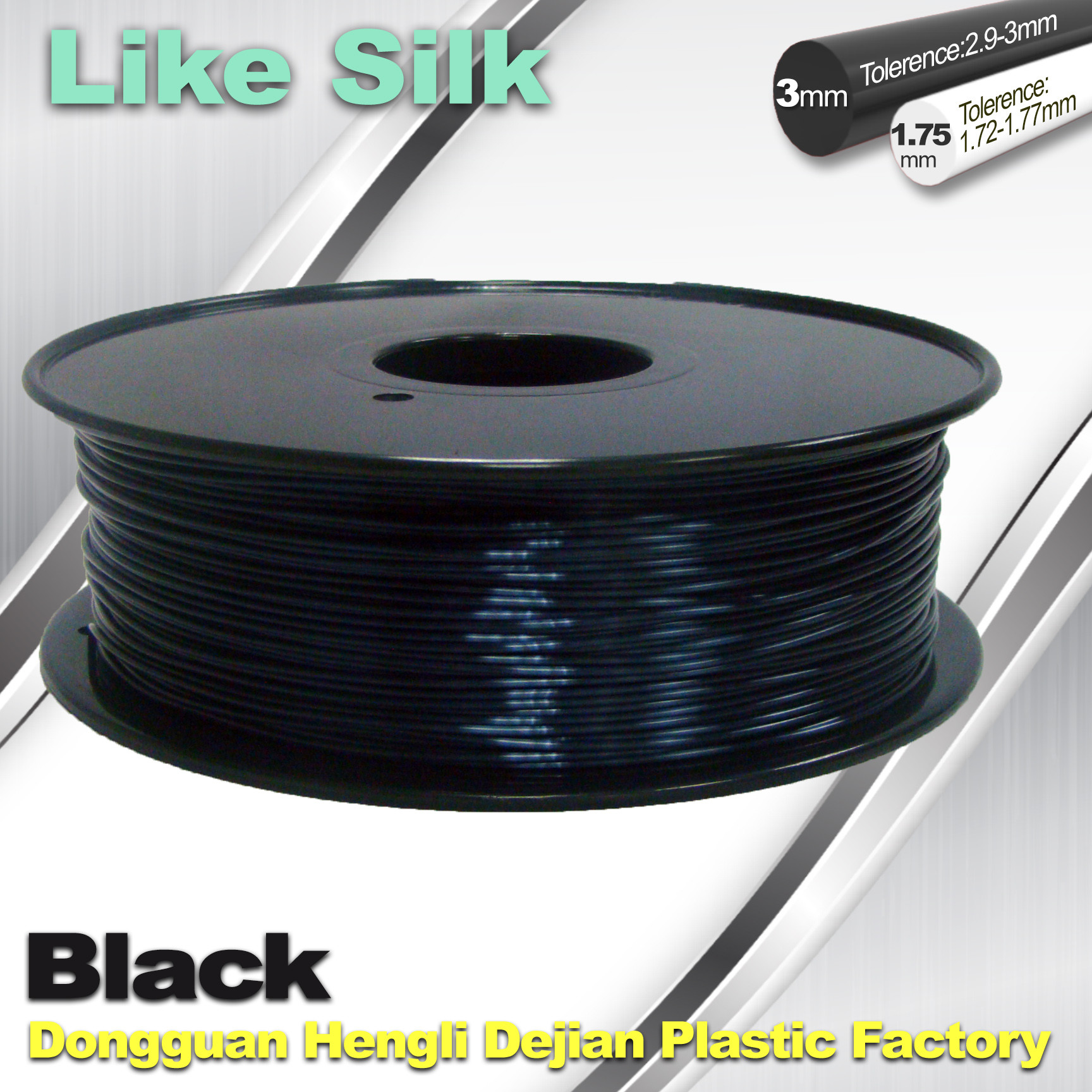 Quality 1.75mm / 3.0mm  Polymer Composites 3D Printer Filament , Imitation Silk Filament,High Gloss for sale