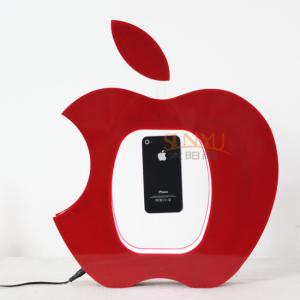 Quality Table Advertising Stands Acrylic Mobile Phone Holder Magnetic Levitation Floating Display Apple Shaped for sale