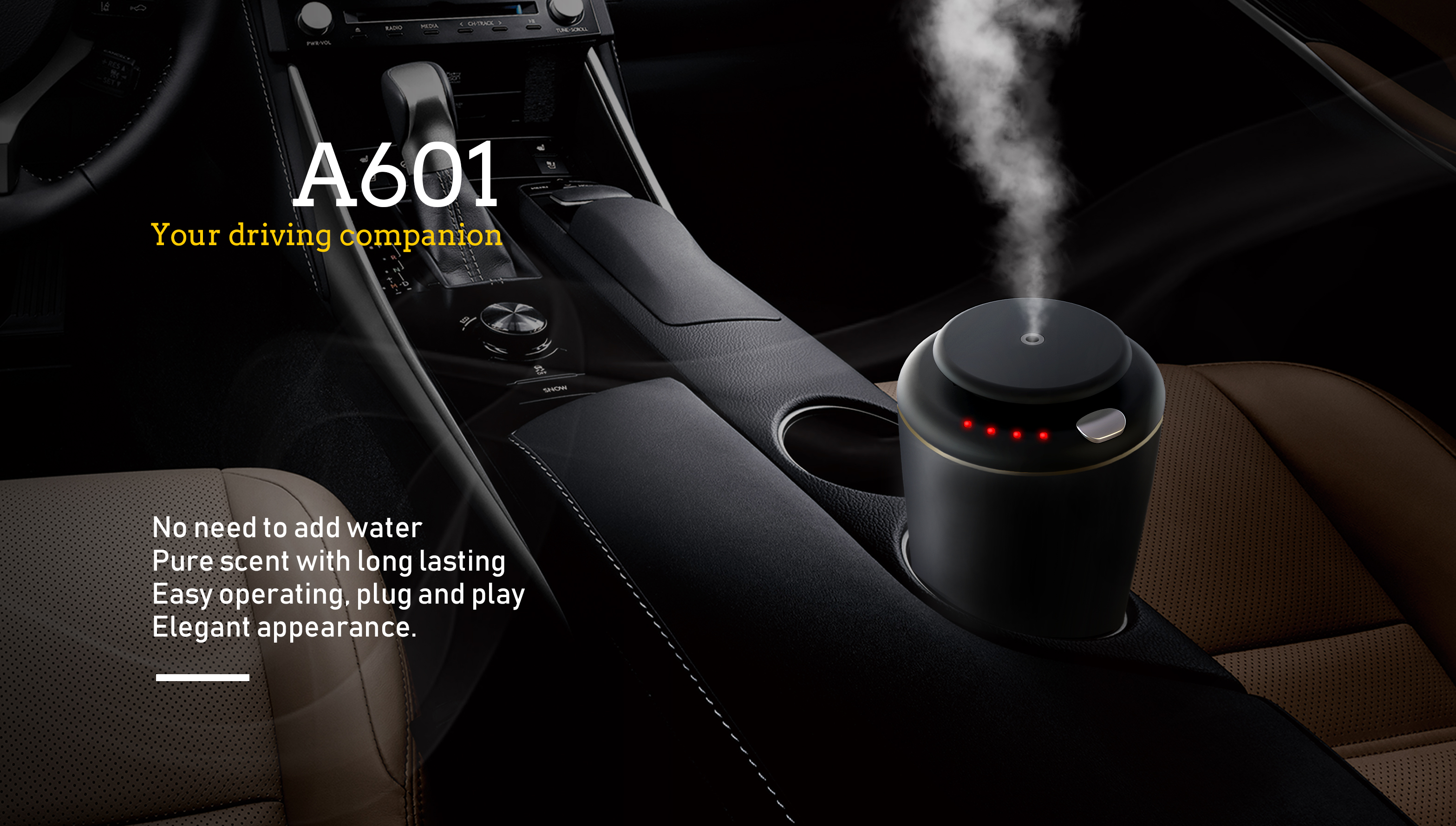 Portable Electric Aroma Car Air Freshener Auto Scent Mist Nebulizer