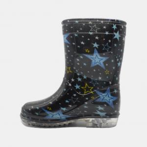 BSCI PVC Kids Light Up Rain Boots Lightweight With Star Printed