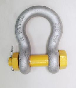Quality Yellow 1-1/4" WLL 12 Tonne Wide Body Shackles With Safety Bolt for sale