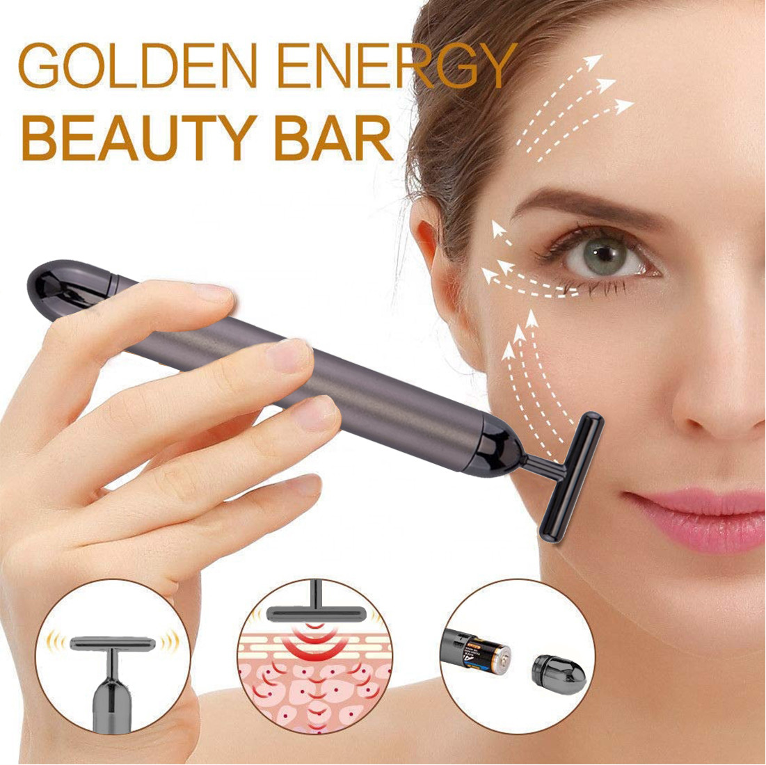 Buy cheap Beauty Bar 6000VPM 24k Golden Pulse Facial Massager from wholesalers
