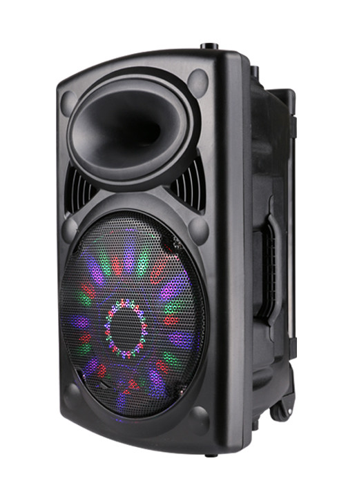 Quality Professional Disco Light Bluetooth Speaker With Trolley And Wheels , Battery Powered for sale