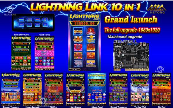 Lighting Link Slot Machine Board 10 In 1 Casino Multigame Software