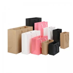 Quality Large Flat CMYK PNTONE Recycled Kraft Paper Shopping Carrier Bags 4C Printing for sale