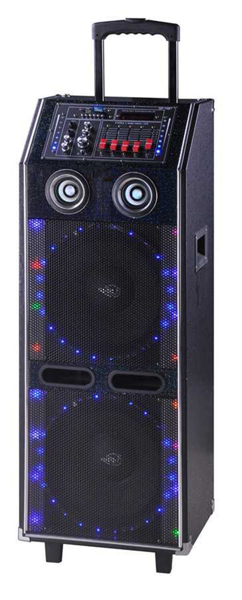 Quality Portable Trolley Disco Light Bluetooth Speaker System With Wireless Microphone for sale
