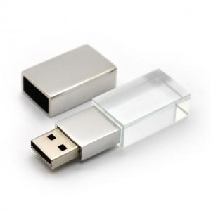 China Inside Engraving Logo Crystal USB Stick Wholesale, Acrylic USB Flash Drive with Light on sale