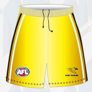 Quality Yellow Aussie Rules Football Shorts , 100% Polyester 300gsm Football Team Shorts for sale