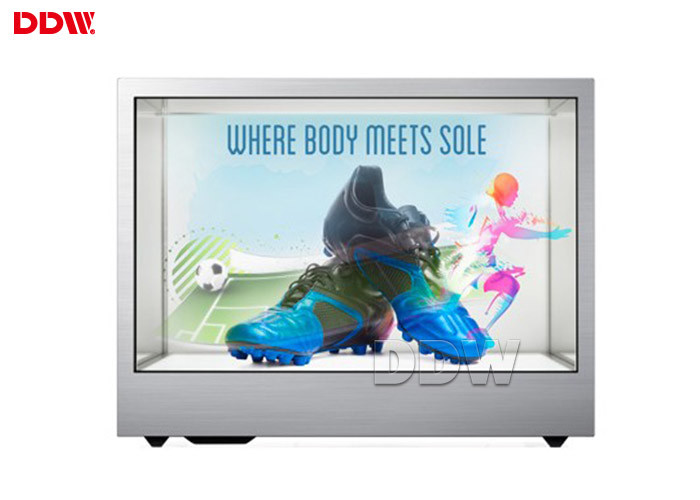 Quality Customized Logo See Through Lcd Display 32 Inch 3G 4G WIFI Advertising Player 700 Nits for sale