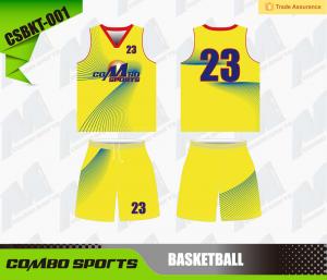 Quality 175gsm Basketball Team Uniform Top And Shorts Digital Sublimation for sale