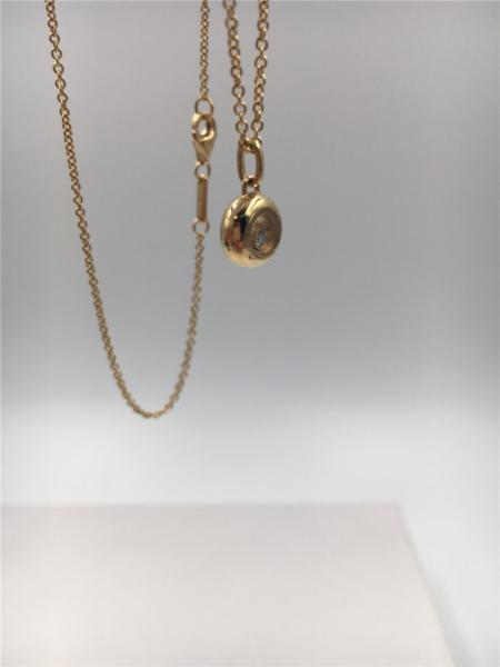 18K Yellow Gold Chopard Jewelry 42cm Length Luxury With 0.05 Carat Diamond