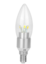 Quality Aluminum+Glass cover 3W led candle bulbs with CE&RoHs approved for sale
