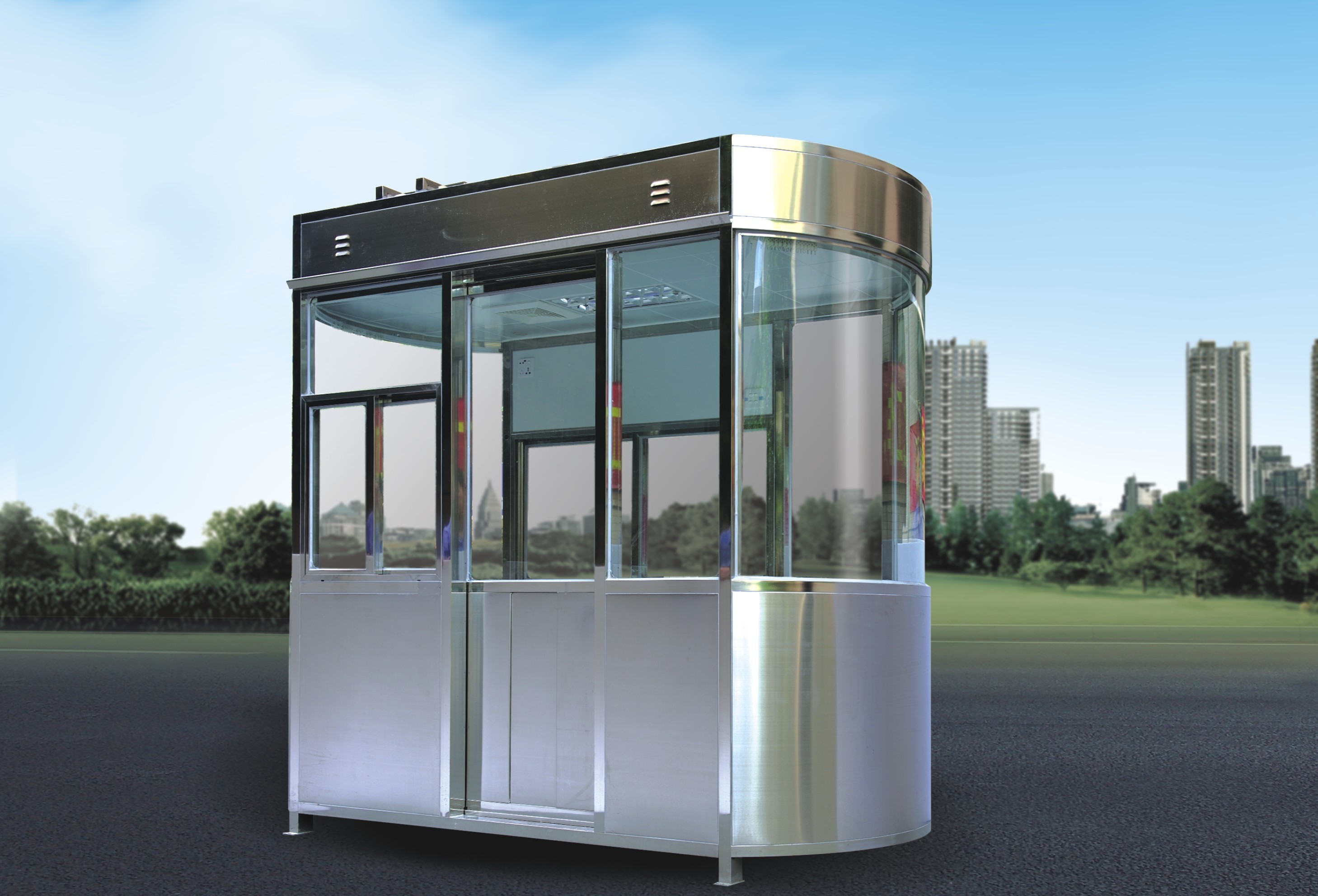 China Stainless Steel Security Guard Booths , Park Security Guard Shack on sale