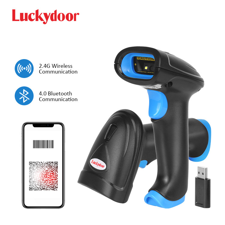 China 617nm LED Bluetooth Barcode Scanner Wireless Bar Code Scanner Supported 1D 2D QR Code on sale