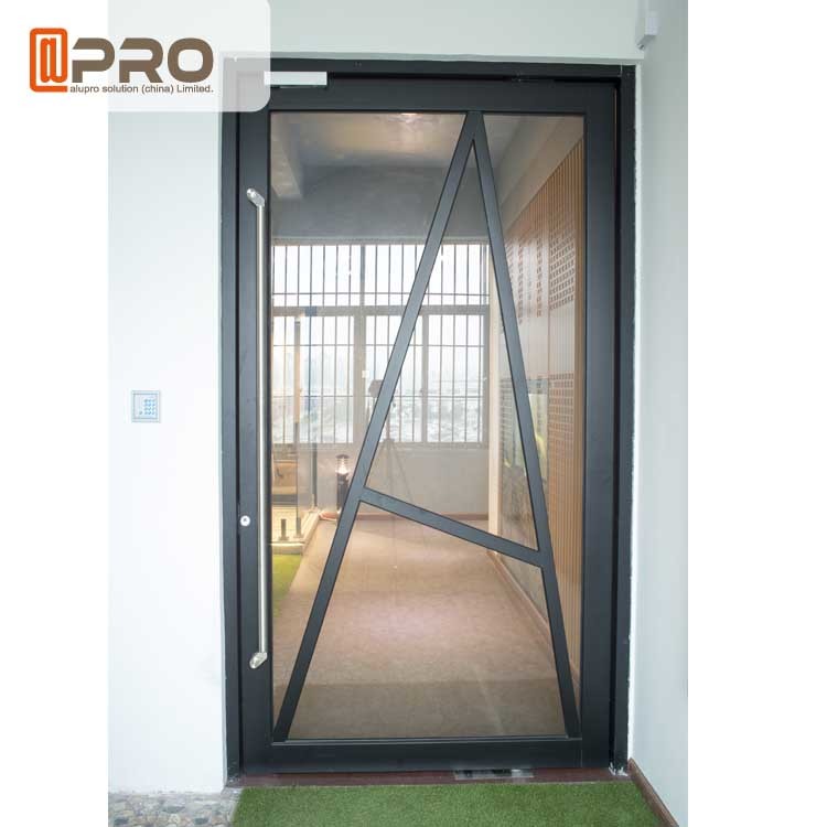 Quality Tempered Glass Pivot Front Door , Aluminium Contemporary Entrance Doors for sale