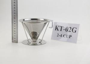Double Mesh Stainless Steel Coffee Dripper With Bend Handle And Rack