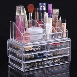 Quality Multifunction Plastic Makeup Display Stand Jewelry Display Cases With Three Drawer for sale