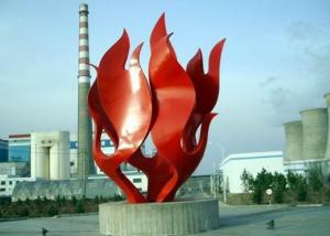 Quality Modern Red Painted Stainless Steel Outdoor Sculpture OEM / ODM Available for sale