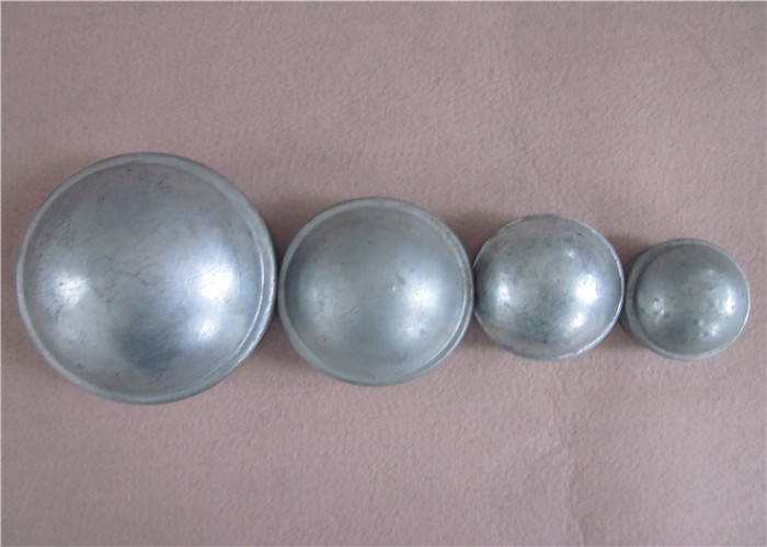 Quality Silver Color Steel Chain Link Fence Post Caps , Polished Dome Post Cap for sale