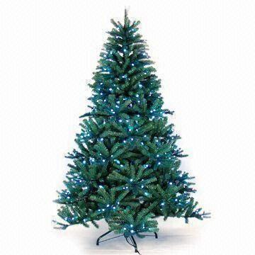 Buy 7ft PE Leaf Green Mixed Fraser Fir Tree with 276/312 White LED Lights and 4 + 4cm Tip Width at wholesale prices