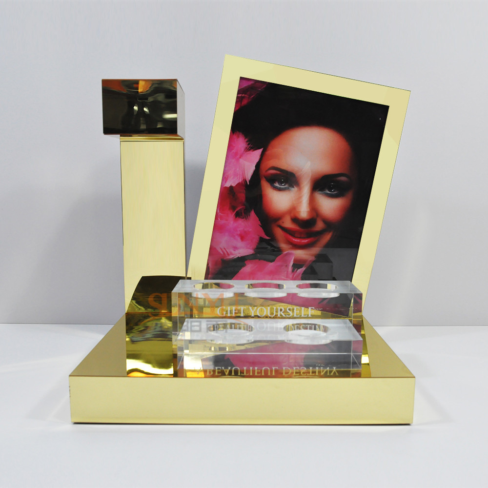 Quality LED Acrylic Perfume Retail POS Displays With Gold Magnetic Levitation for sale