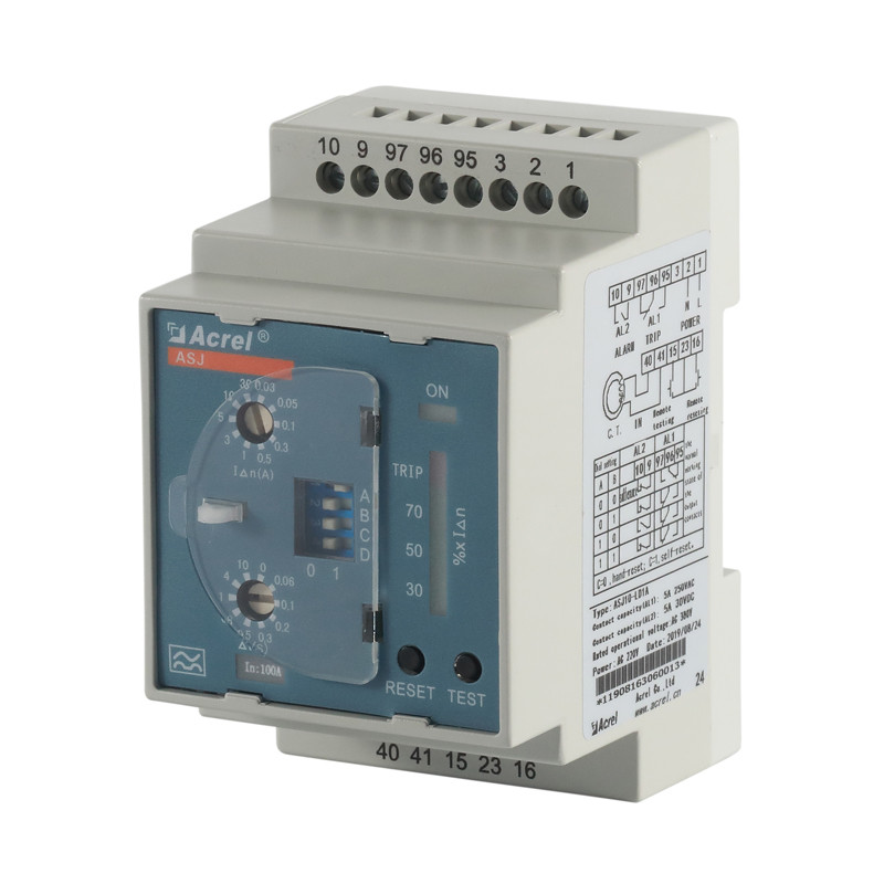 Quality Acrel ASJ series intelligent residual current action relay suitable for TT and TN system distribution lines low voltage for sale