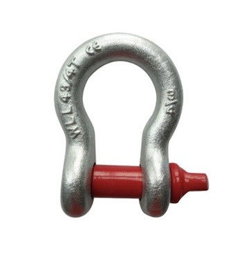 Quality 0.75 Inch WLL 4.75 Tonne Screw Pin Bow Shackle , Anchor Bow Shackle for sale