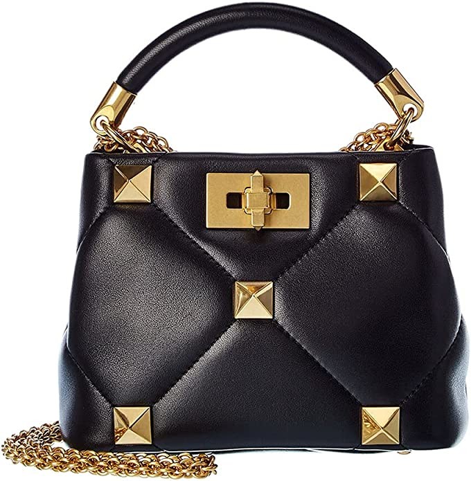Quality Twist Lock Valentino Roman Stud Luxury Brand Handbags Leather Lining for sale