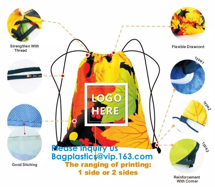 Custom Gift Promotional 210D 420D Polyester 190T Nylon Small Drawstring Bag,Promotional Heavy Duty 190T Nylon Polyester