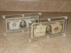 5 Single Note Holder Display Case Frame Acrylic Plastic Money Dollar Currency