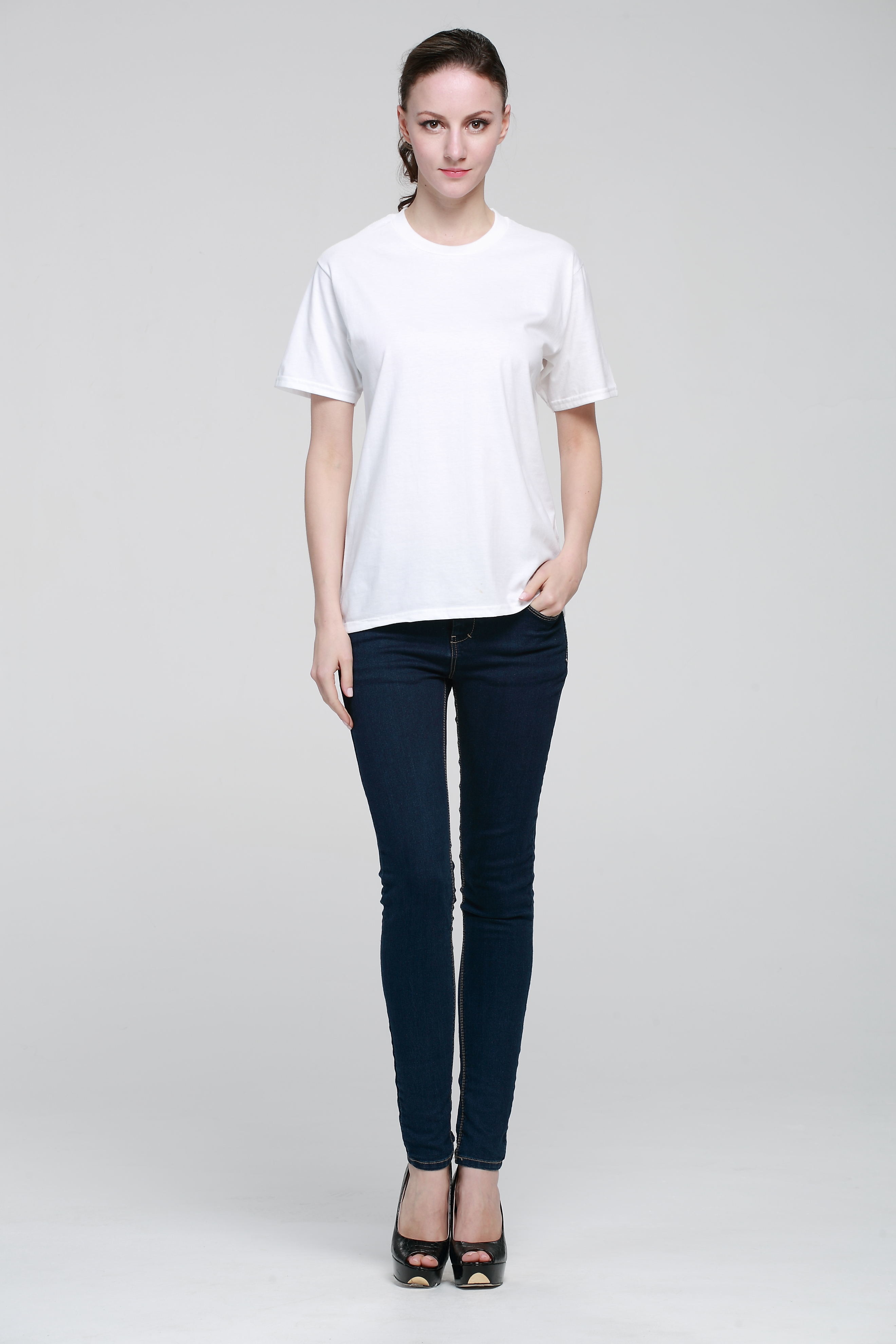 Ladies cotton T-Shirt,women t-shirt,Custom Logo Design Screen Printing Embroidery Fashionable Blank Women Ladies Female