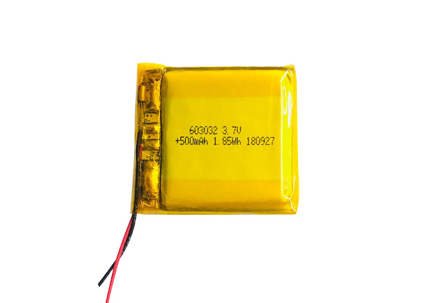 Quality 13g Pouch 3.7V 500mah Lipo Battery , 603032 Lithium Ion Polymer Rechargeable Battery for sale
