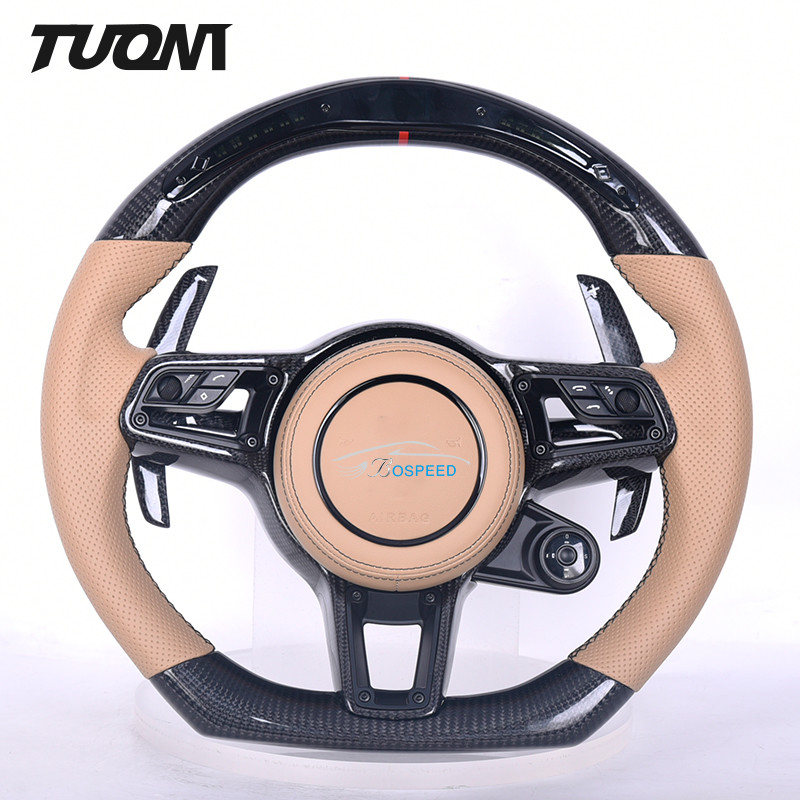 Buy Carbon Fiber Porsche Cars Steering Wheel Macan Cayenne at wholesale prices