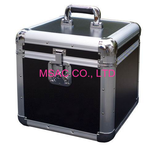Custom Black Makeup Vanity Case , Fireproof Metal Makeup Case For Transport