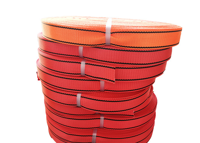Anti Abrasion Polyester Webbing Roll Customized Sling Color High Safety Coefficient