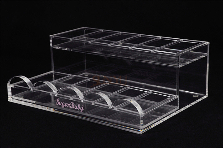 Quality Acrylic Retail Display Stands Nail Polish Shelf Clear 285×215×100 Mm For Makeup Shop for sale