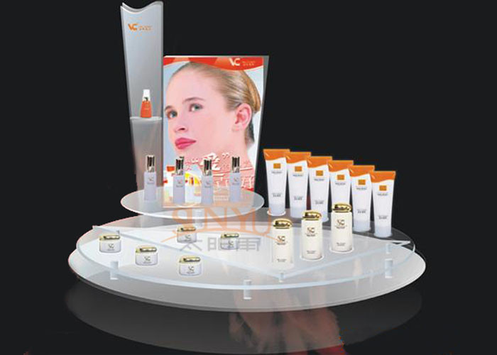 Quality Store Transparent Advertising Display Stand For Cosmetics Display for sale