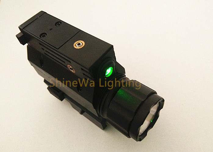 Quality 500 Lumen Tactical Flashlight With Green Laser Sight For Pistols IP64 Waterproof for sale
