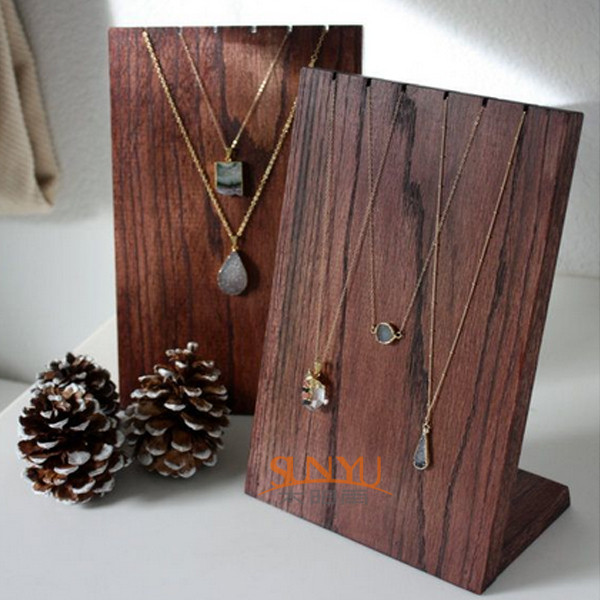 Quality Wooden Retail Mdf Jewellery Necklace Display Stands Handmade Craft for sale
