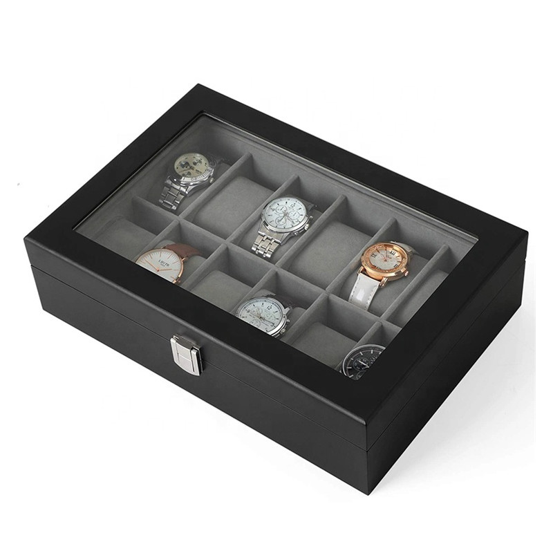 Quality Hard Wood MDF Board Glass Gift Watch Jewelry Box EVA Insert for sale